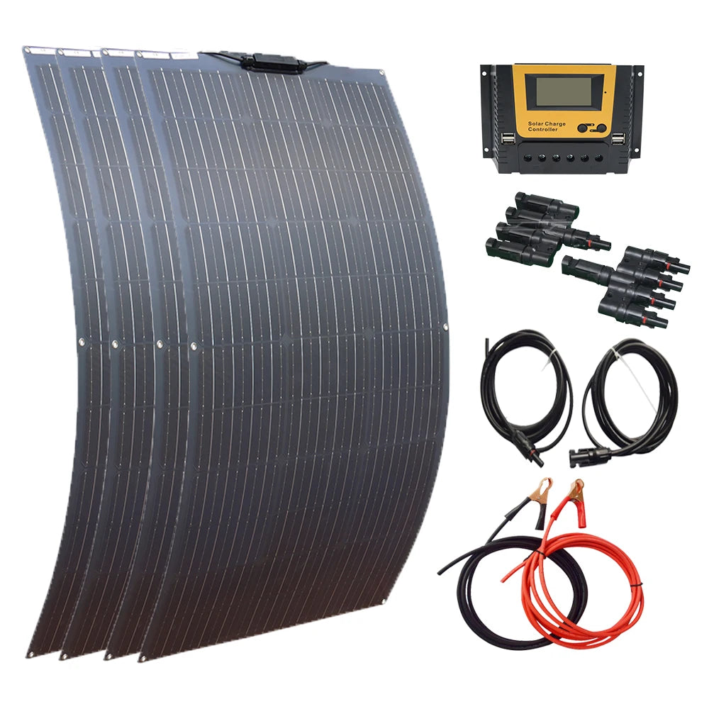 XINPUGUANG 100W 200W 300W 400W 500W Flexible Solar Panel 12V 24V DIY Photovoltaic Car Battery Balcony Boat House CE FCC RoHS WEEE