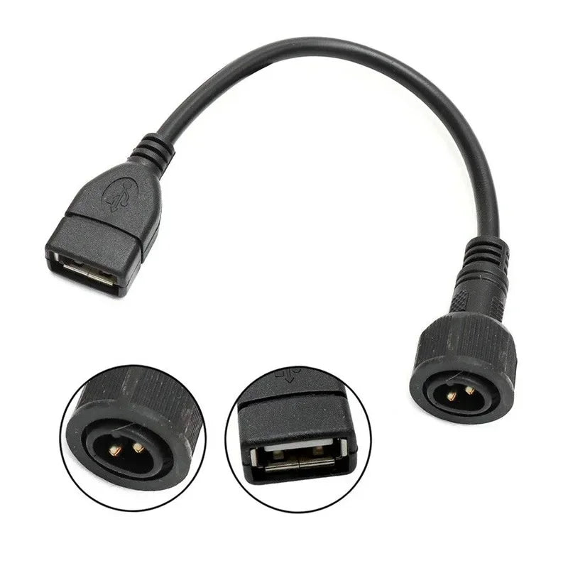 Outdoor Waterproof 2 Pin to USB Female Connector Cable for Solar Light Panel 2 Core Male Female to USB Conversion Wire Adapter