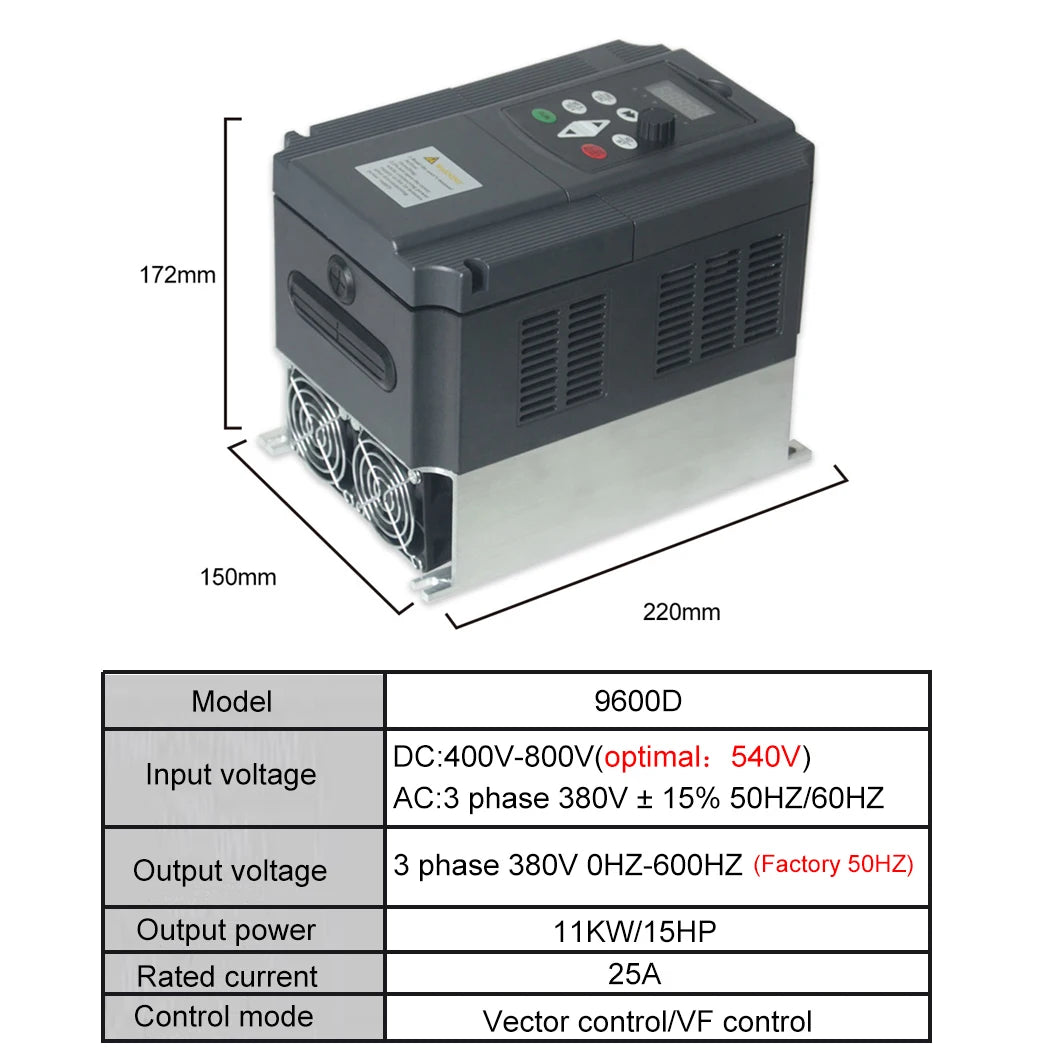 PV solar inverter DC to AC three-phase converter 380v 0.75/1.5/2.2/4/5.5/7.5/11kw with MPPT Control solar pump VFD PRIME RJ SOLAR PH
