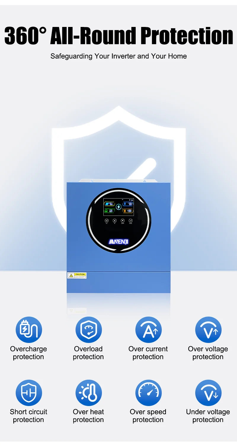 4.2KW 24V Dual Output Hybrid Solar Inverter On-grid/Off-grid Pure Sine Wave 50Hz Built-in Wifi & 100A MPPT For PV 500V BMS RS485