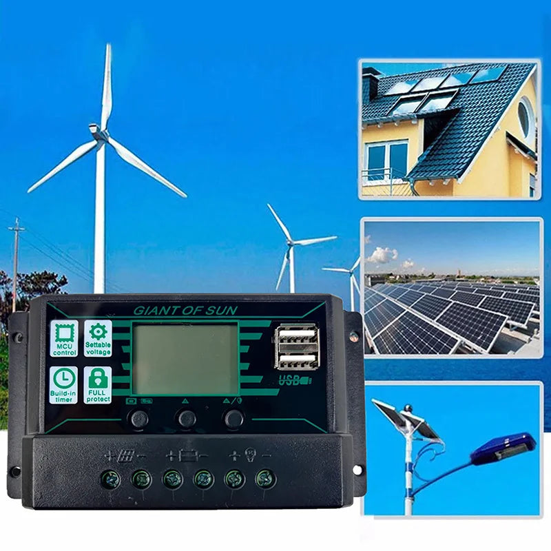 DREAMBURGH 10A 20A 30A 40A 50A 60A 70A 80A 90A 100A 150A Solar Charge Controller Digital LCD Display 12V 24V Solar Panel Battery CE