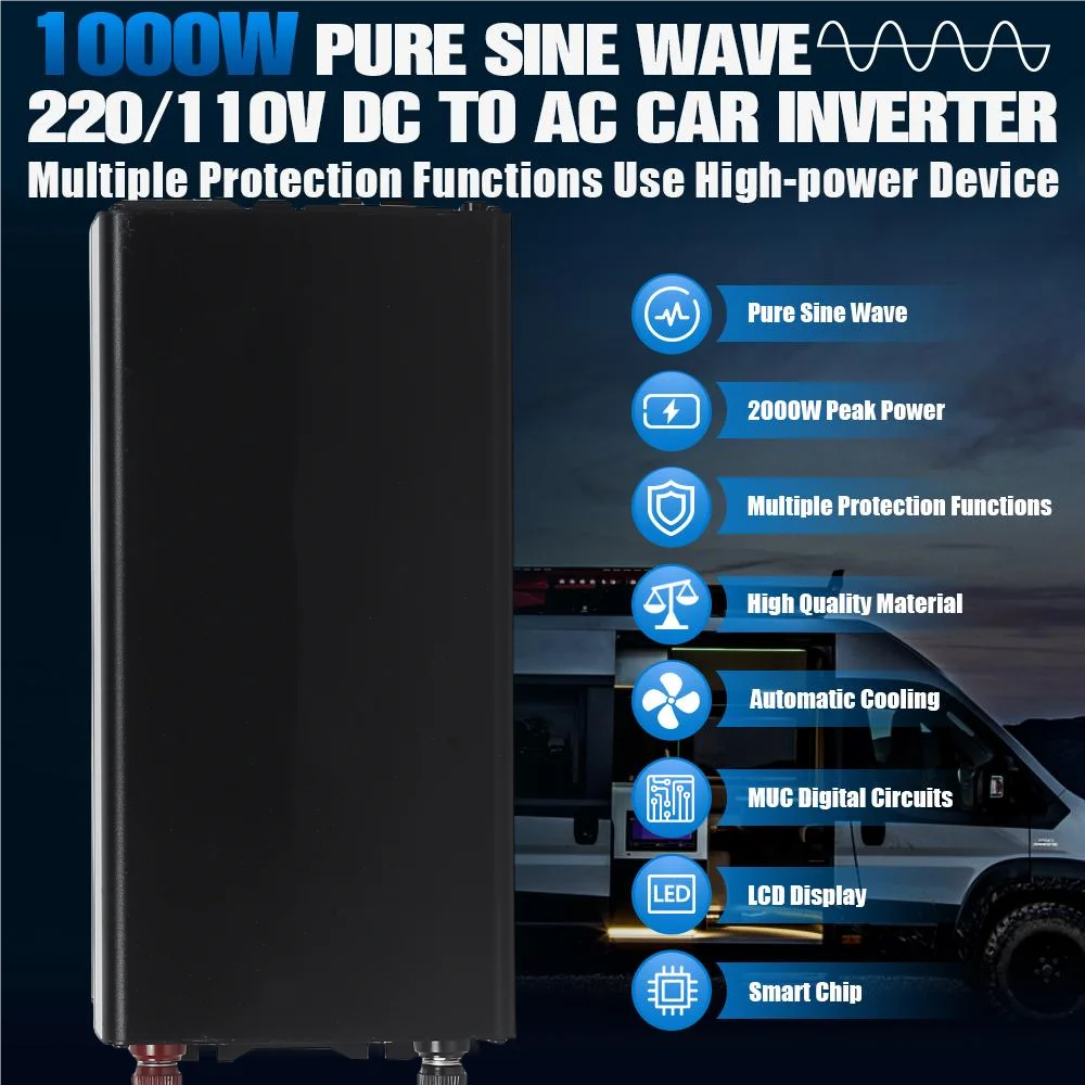 Pure Sine Wave Solar Inverter 1000W 2000W 3000W 24V 220V Off Grid PV 12V 48V 36V DC to 120V 230V 240V AC Home Appliance 50/60Hz PRIME RJ SOLAR PH