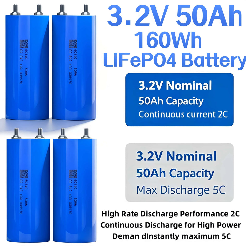 4PCS 3.2V LiFePO4 Battery Set High-Grade 100Ah 105Ah 20Ah 30Ah 50Ah 32Ah for DIY Motorcycle Car Motor Modification 12.8V RV EV