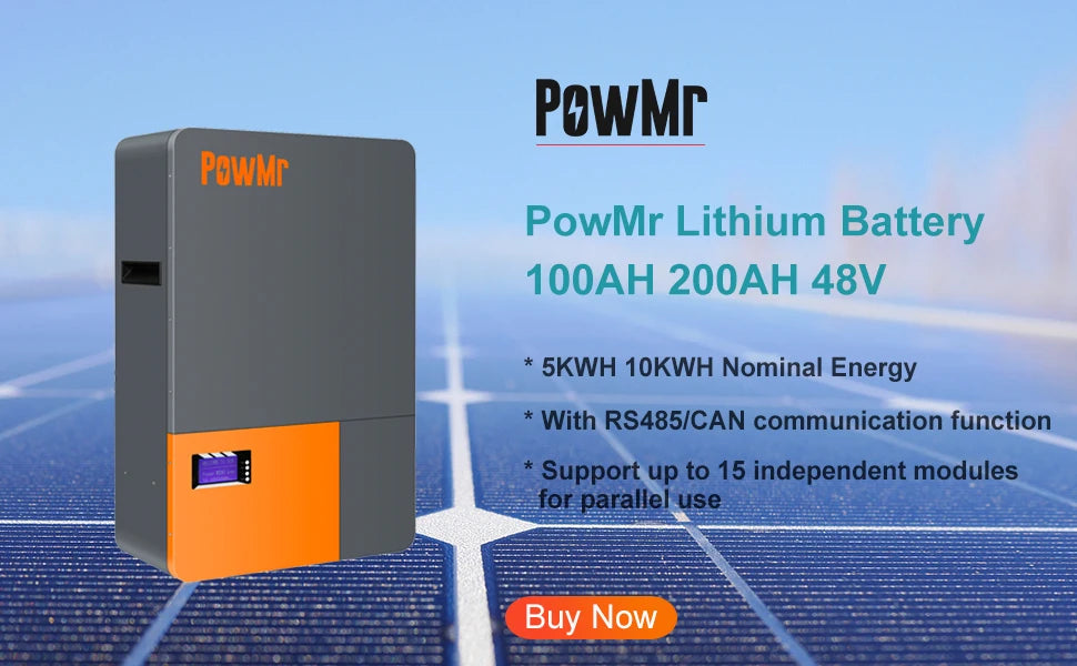 PowMr 6.2KW 4.2KW Hybrid Solar Inverter 24V 48V 220V On Off Grid Inverters Dual Output with MPPT 120A Solar Battery Charger