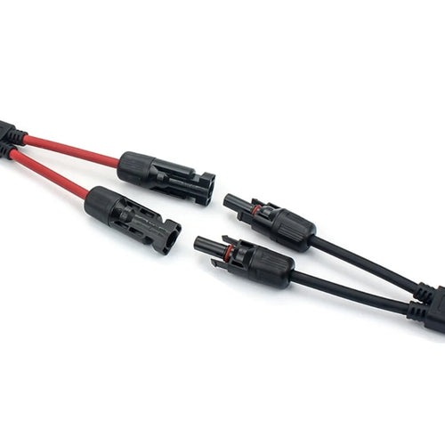 1-Pair 2-to-1 Y Branch Parallel Connection Solar PV Connector 1000V 30A Male Female Cable for Solar Photovoltaic