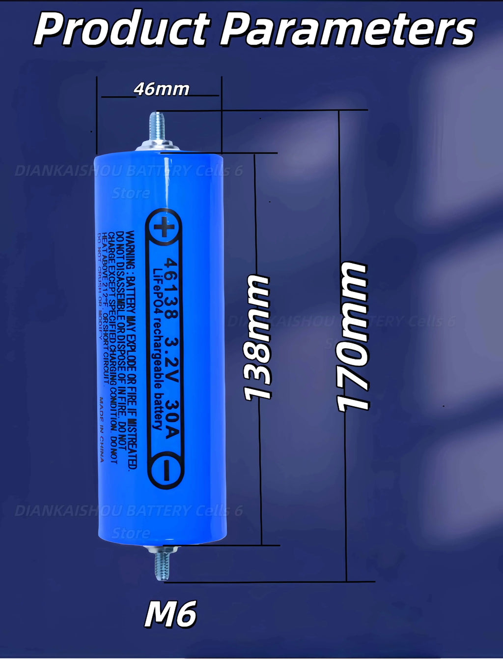 4PCS 3.2V LiFePO4 Battery Set High-Grade 100Ah 105Ah 20Ah 30Ah 50Ah 32Ah for DIY Motorcycle Car Motor Modification 12.8V RV EV