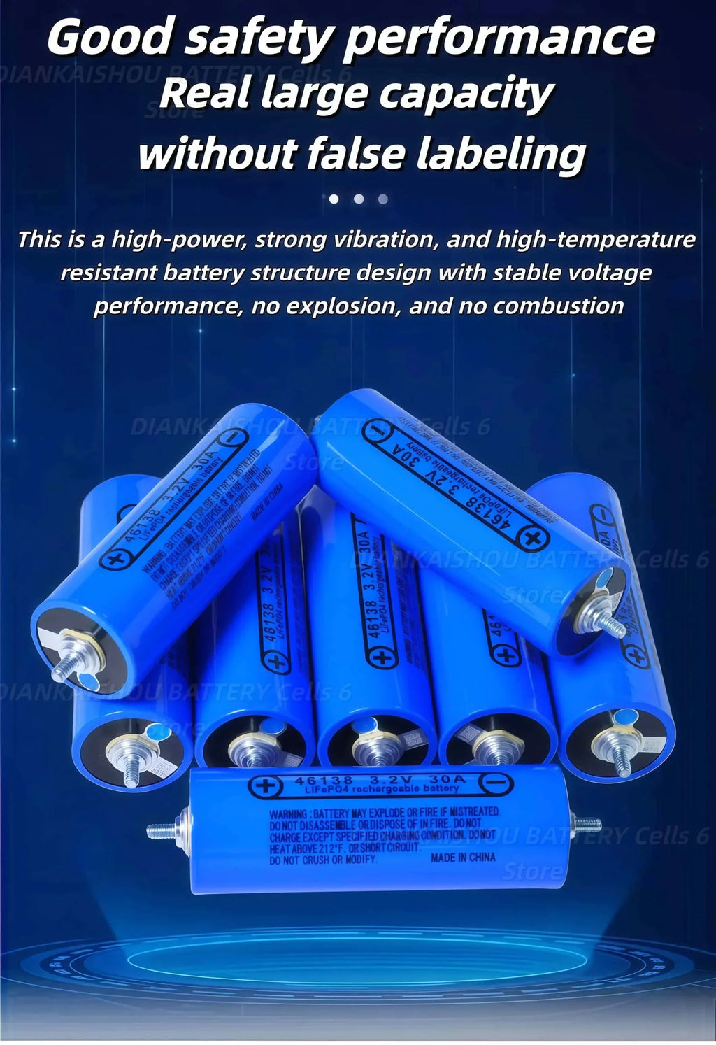 Grade a 3.2V LiFePO4 Battery for DIY Motorcycle Car Motor Modification 12.8V RV EV Home Storage - Various Sizes 20Ah-105Ah