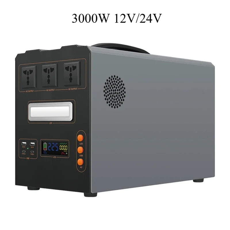 1000W/1500W/2000W/3000W/ Portable Power Station, Pure Sine Wave MPPT Solar Generator with Solar Panel for RV Camping Off Grid