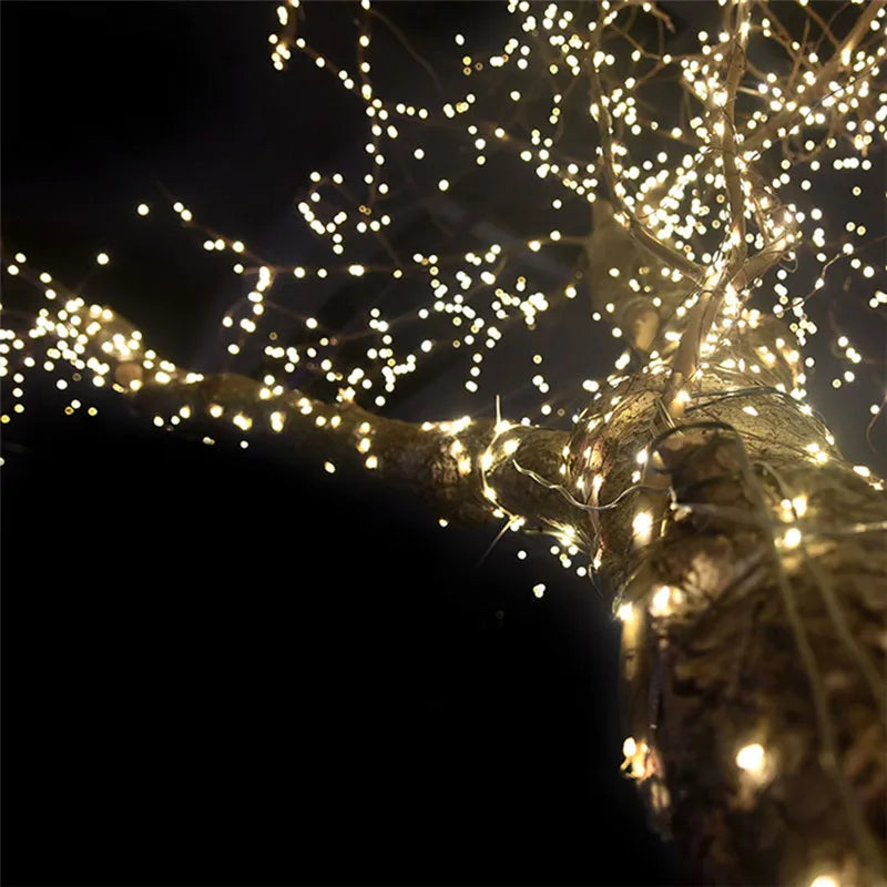 LSDM 200 LED Solar Copper String Light 2M Waterproof Garden Fairy Garland Wedding Party Christmas Tree Home CCC CE RoHS 1-Year Warranty
