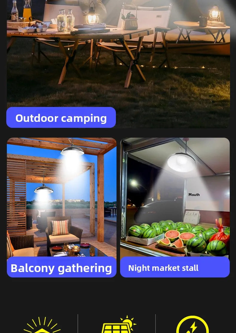 Solar lamp split type solar one tray two super bright pendant light indoor and outdoor remote control light light control waterp