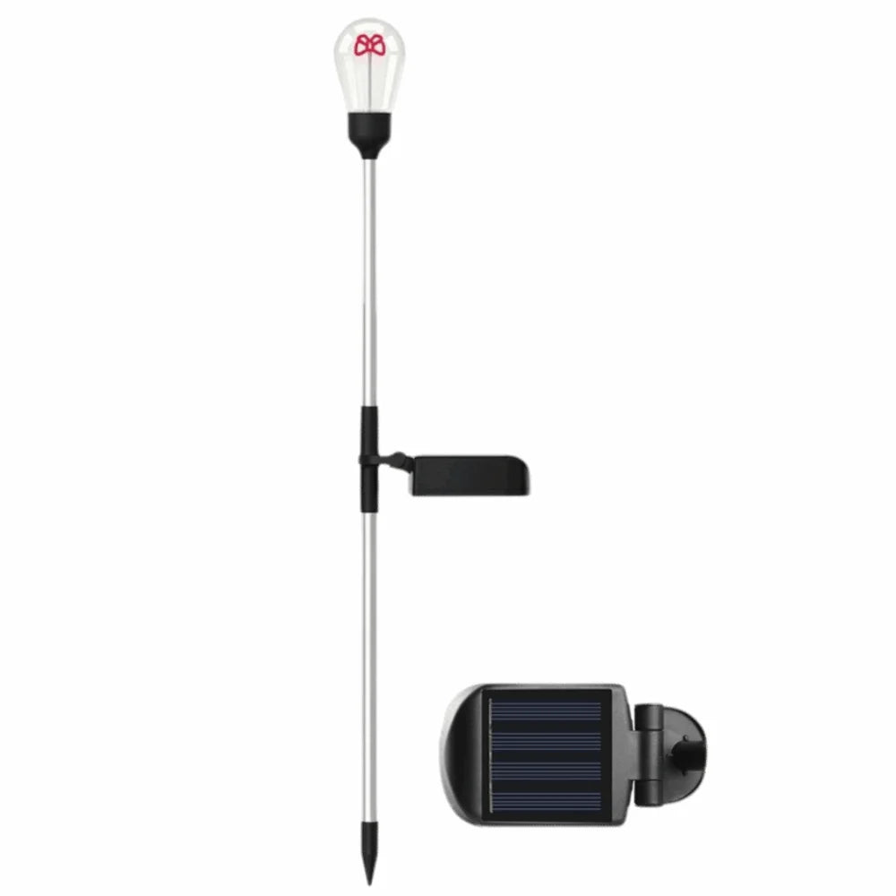 Solar Powered Solar Light Waterproof IP65 Rated Solar Pathway Light 3000K Tungsten Filament Stake Lights Outdoor Garden Light