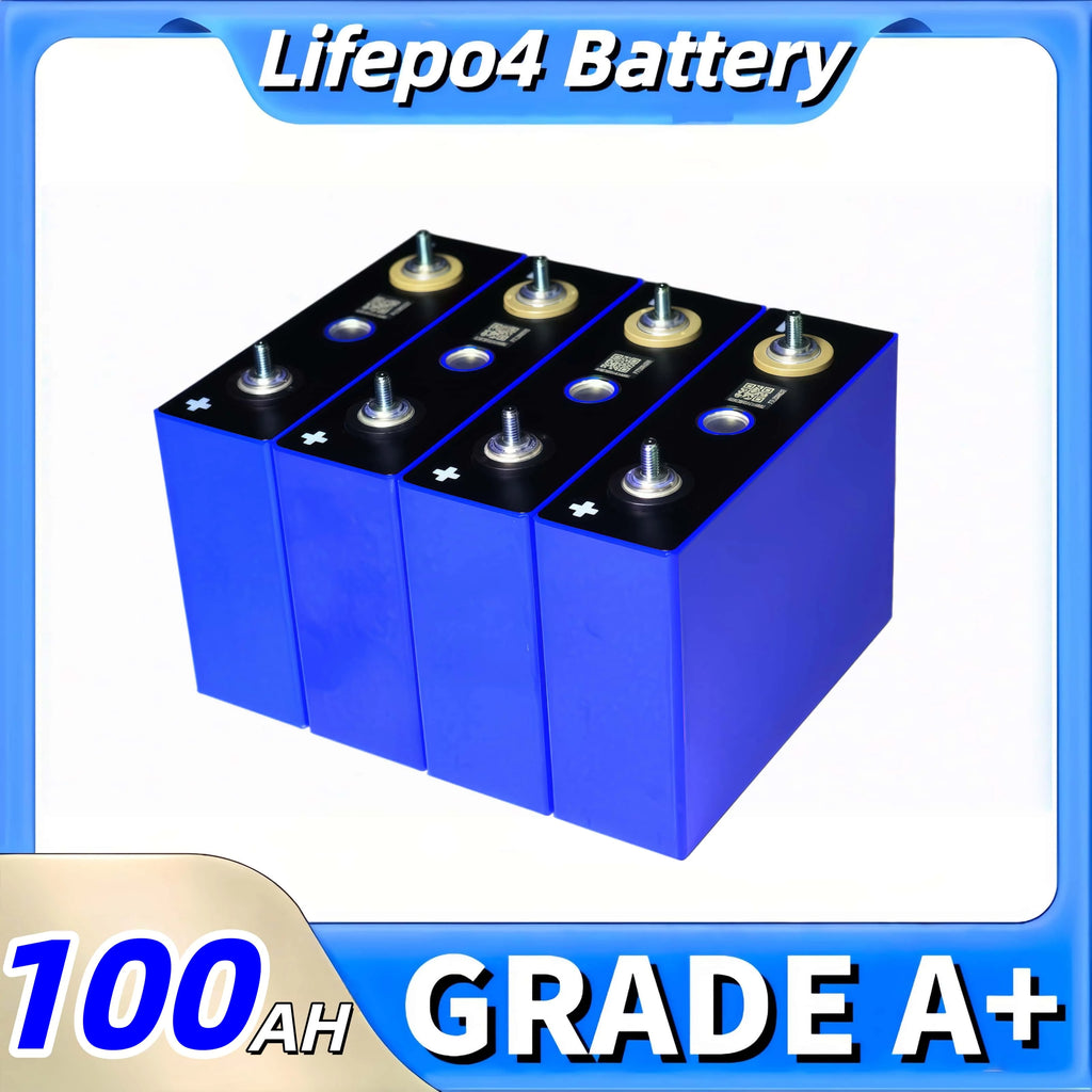 New 3.2V 100AH Lifepo4 Battery 3C Grade A 6000 Cycle DIY 12V 24V 48V RV Marine Solar Energy storage Rechargeable Battery No tax