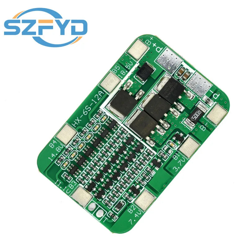 6S 15A 24V BMS Protection Board - For 6-Pack 18650 Li-ion Batteries - PCB Module for DIY Kits