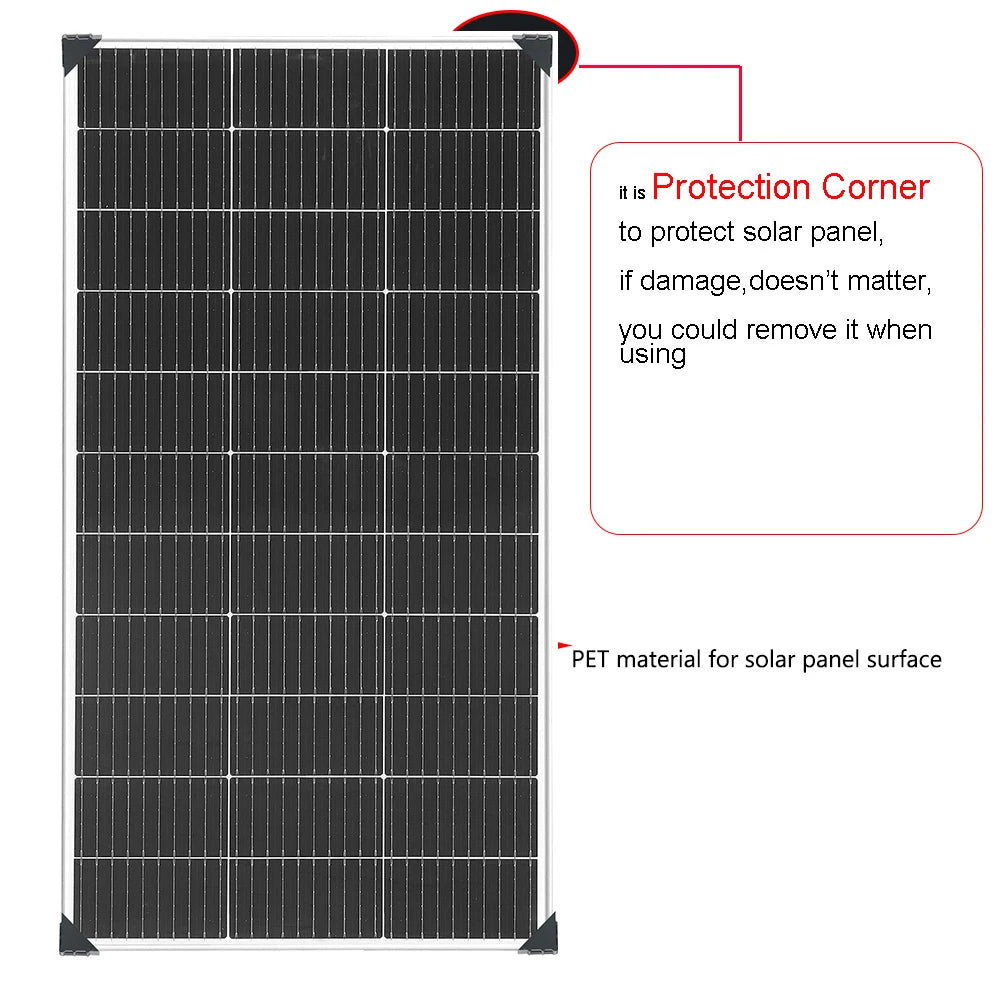XINPUGUANG 100W 120W 150W Lightweight Solar Panel Module Aluminum Frame 12V 24V 36V Battery Car Home Farm Boat RV Camping Yacht CE FCC RoHS WEEE