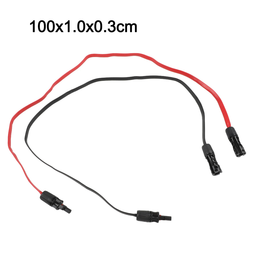 2-Piece Solar Extension Cable 1M 4mm2 1500V 50A PV Solar Photovoltaic Wire Flexible Flat Solar Cable with Connector