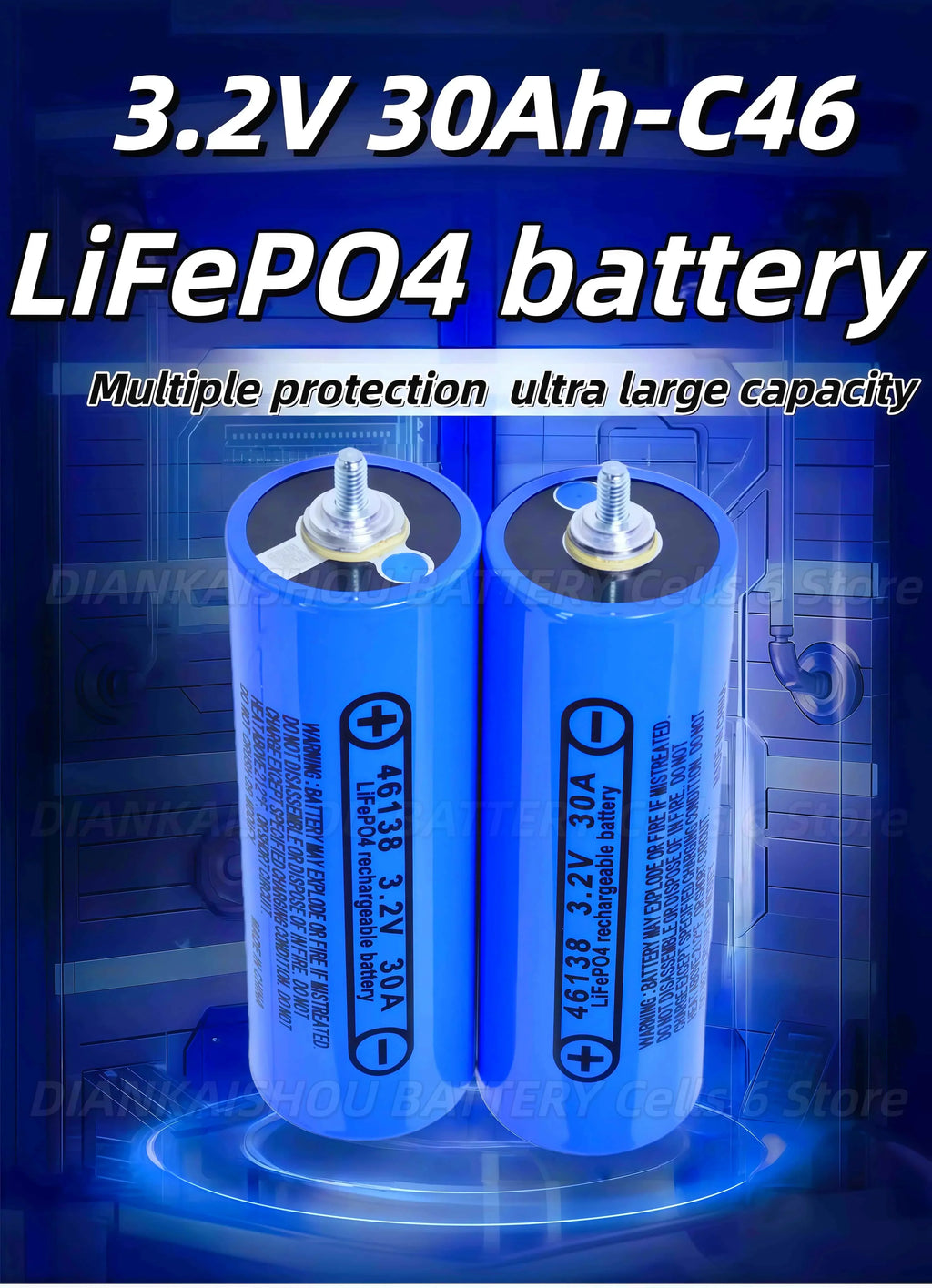 4PCS 3.2V LiFePO4 Battery Set High-Grade 100Ah 105Ah 20Ah 30Ah 50Ah 32Ah for DIY Motorcycle Car Motor Modification 12.8V RV EV
