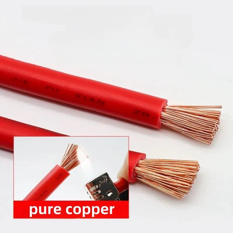 Battery Inverter Cable Set with Terminals 8/6/4/2AWG Stranded Copper Cord Solar Power Connection Wire with Lug PRIME RJ SOLAR PH