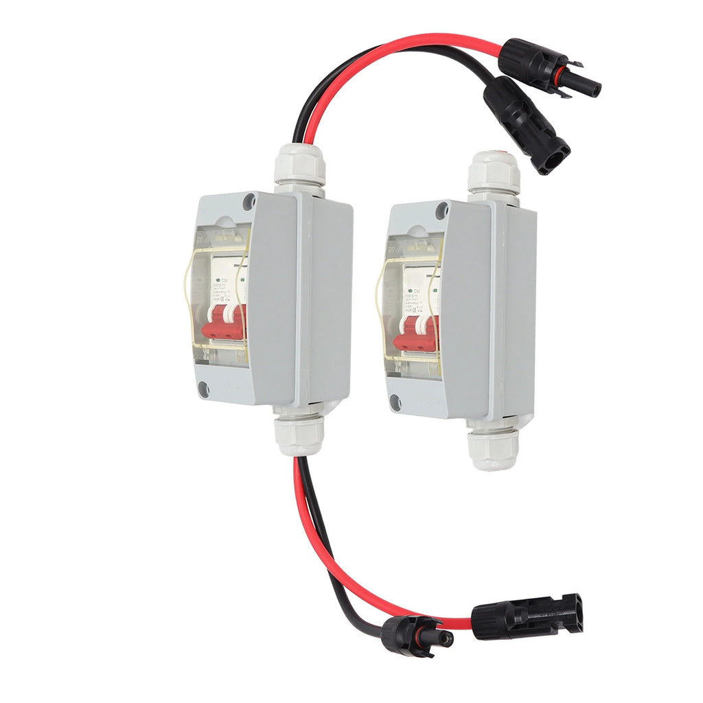 Circuit Breaker Protector Circuit Breaker MCB 2P DC 500V 32A Disconnect Switch with IP65 Waterproof Distribution Box MCB