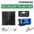 30W Solar Panel System with 1400W Peak Inverter (continuous Power 700W ) | 60A Controller DC 12/24V To 110V/220V for Camping Rv