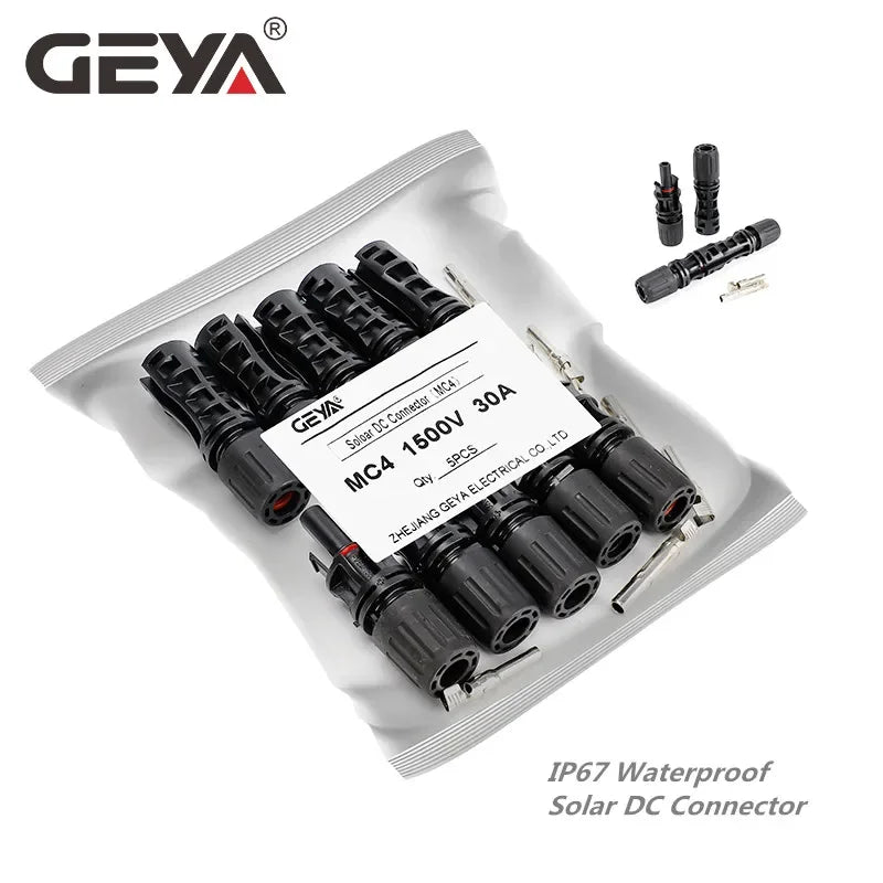 GEYA 5Pairs Solar Connector Male Female 30A 45A Solar Panel Branch Connectors for PV Cable 2.5/4/6mm2 1000VDC 15000VDC PRIME RJ SOLAR PH