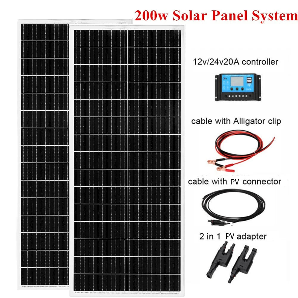 XINPUGUANG 100W 200W 500W 1000W 12V High-Efficiency Monocrystalline Solar Panel PV Module RV Marine Rooftop Farm Battery CE WEEE 24-Month Warranty