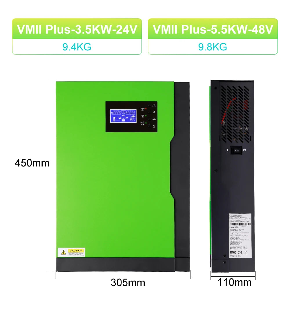 Solar Invert 3.5KW AC 220V DC 24VDC MPPT 110A 500VDC PV Input Pure Sine Wave Hybrid Invert 3500W with WIFI