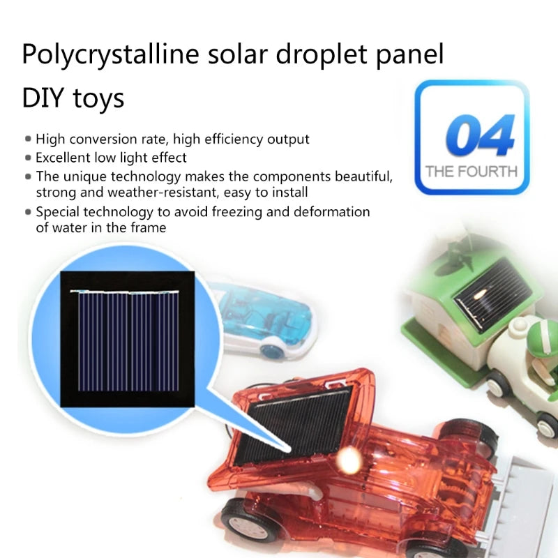 Micro Solar  Board Photovoltaic 5Pcs 2V 100Ma  Solar Cells with Wires Solars Epoxy Plate DIY Projects Toys 54mm x 54mm K1KF PRIME RJ SOLAR PH