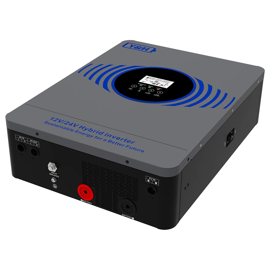 New Y&H 2.3KW 4.2KW Hybrid Solar Inverter 12V 24V to AC220V Off Grid Pure Sine Inverter Dual Output with MPPT 100A Solar Charger PRIME RJ SOLAR PH