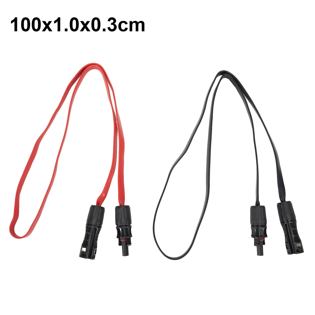 Flexible Flat Solar Cable 100cm PV Connector Compatible Copper Wire Core for Casement Window Installation