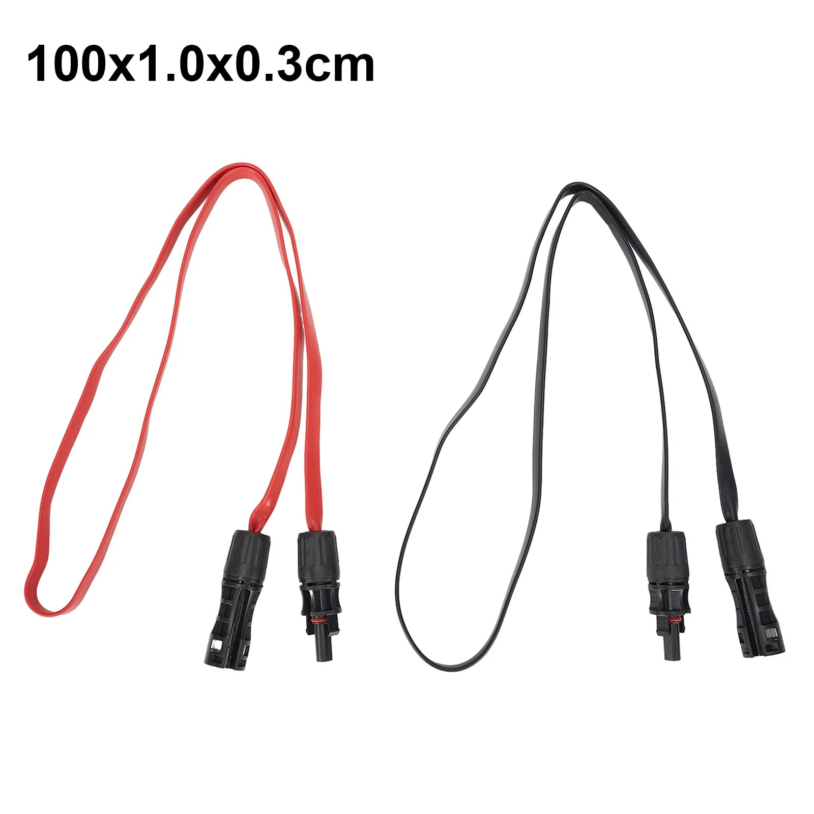 Flexible Flat Solar Cable 100cm 1500V 50A PV Connector Compatible Copper Wire Core for Casement Window Installation