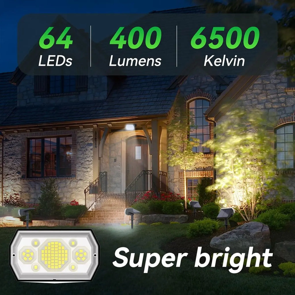 Solar Spot Lights Waterproof 2-in-1 Solar Powered Landscape Spotlights Outdoor Yard Garden Tree Lawn Pathway
