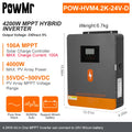 PowMr 4.2KW Hybrid Solar Inverters 24VDC to 220VAC Output PV Range 60~500VDC With MPPT 120A Solar Charge Controller Support WIFI