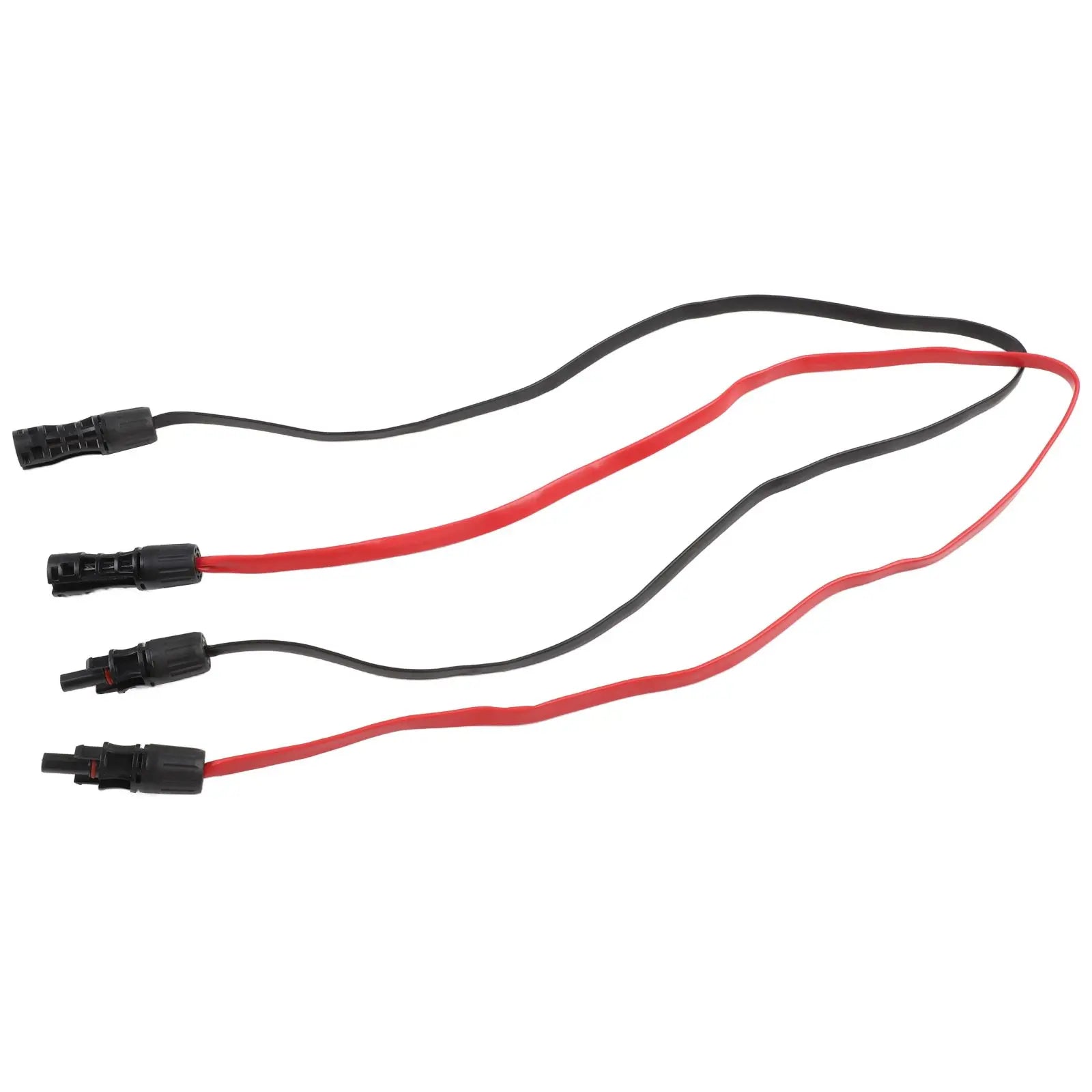 2-Piece Solar Extension Cable 1M 4mm2 1500V 50A PV Solar Photovoltaic Wire Flexible Flat Solar Cable with Connector
