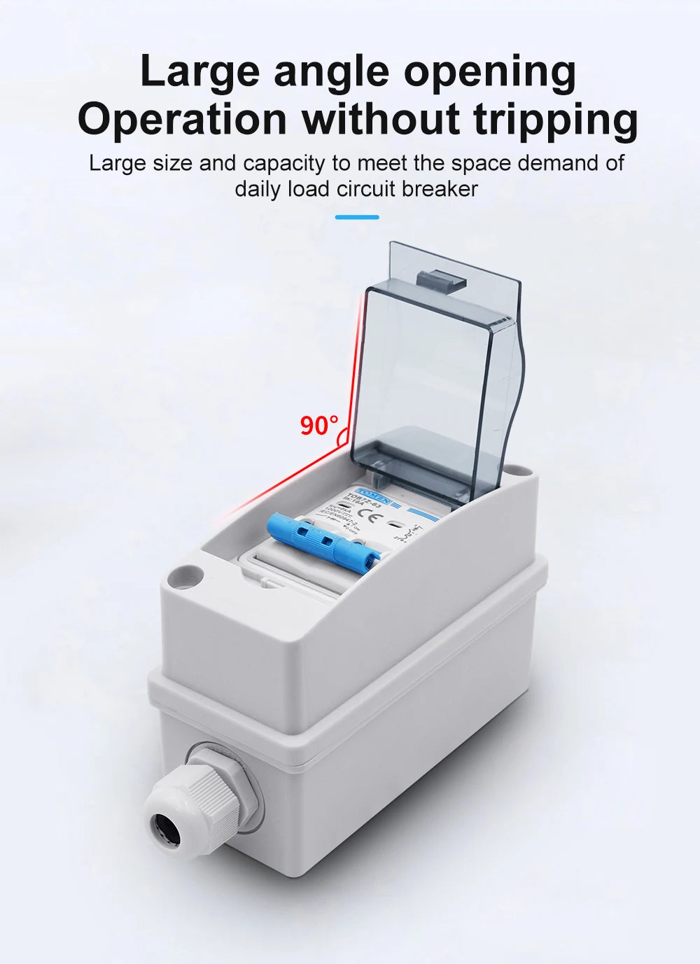 TOMZN Solar Photovoltaic PV Combiner Box with Circuit Breaker HT 2ways 1 in 1 out DC 2P DC 600V 1000V 3-63A Waterproof Box IP65
