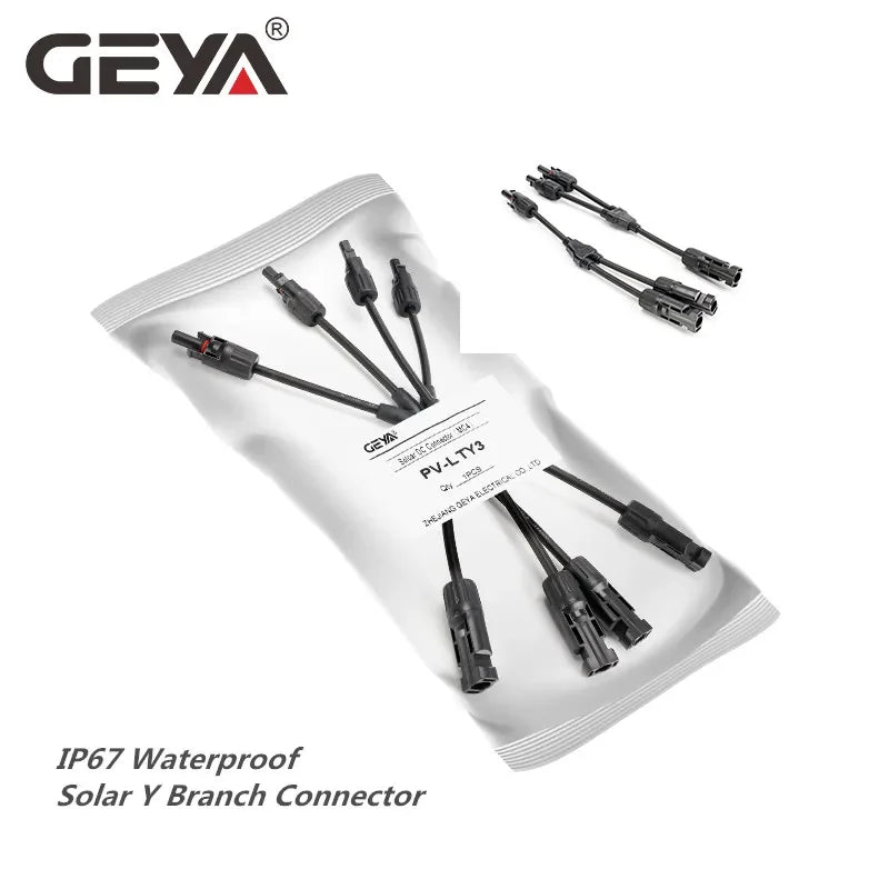 GEYA Solar Cable Branch Connector 1 Pair Male Female Y Branch Solar Connector 1000V PV System CE