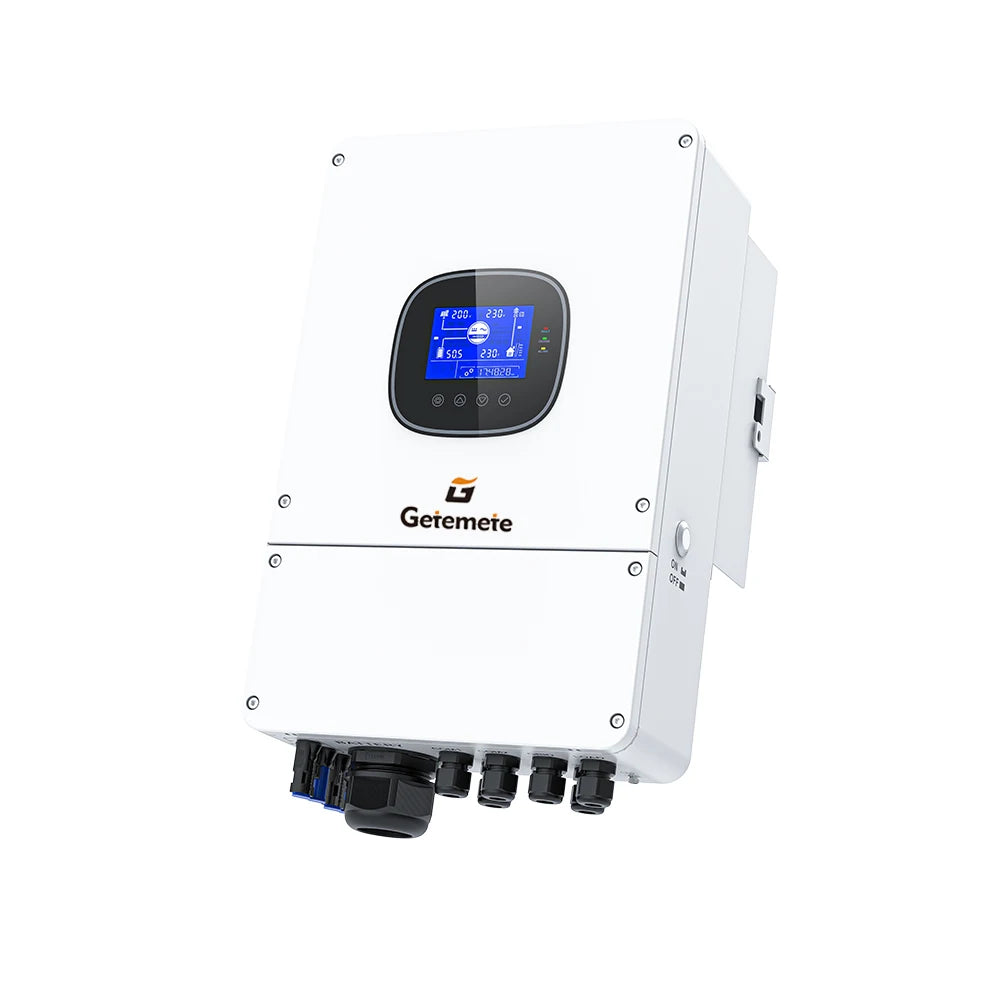Getemete 6000W 48V 230Vac Pure Sine Wave Hybrid Inverter MPPT 135A Solar Charger Max PV Input Voltage 500VDC Off-Grid