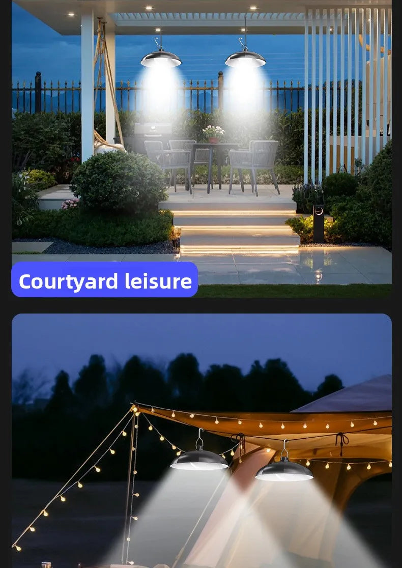 Solar lamp split type solar one tray two super bright pendant light indoor and outdoor remote control light light control waterp