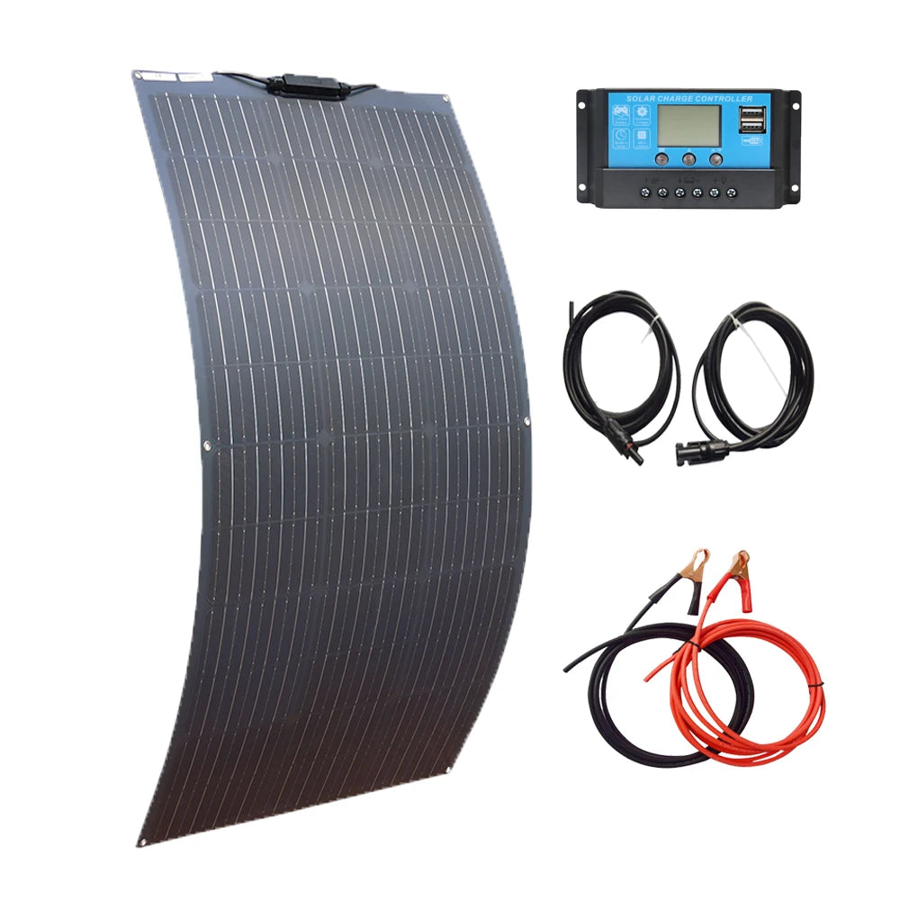 XINPUGUANG 100W 200W 300W 400W 500W Flexible Solar Panel 12V 24V DIY Photovoltaic Car Battery Balcony Boat House CE FCC RoHS WEEE