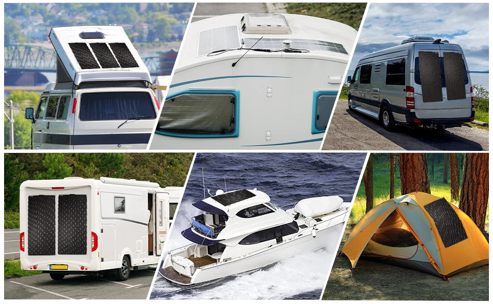 Solar Panel 125W 250W Flexible Panel Solar Monocrystalline Cell Power Station 12V Battery Charge For Camping Boat RV