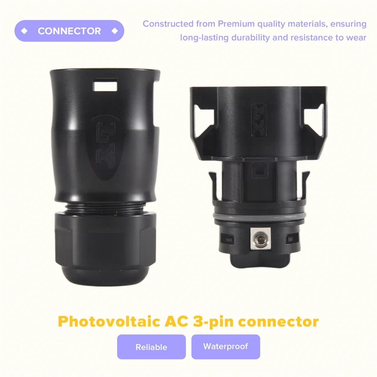 【in stock】 Solar PV Connector Plug Waterproof IP68 4000V 40A for Solar PV System Panel Parallel Protection Kit LY01-Female PRIME RJ SOLAR PH