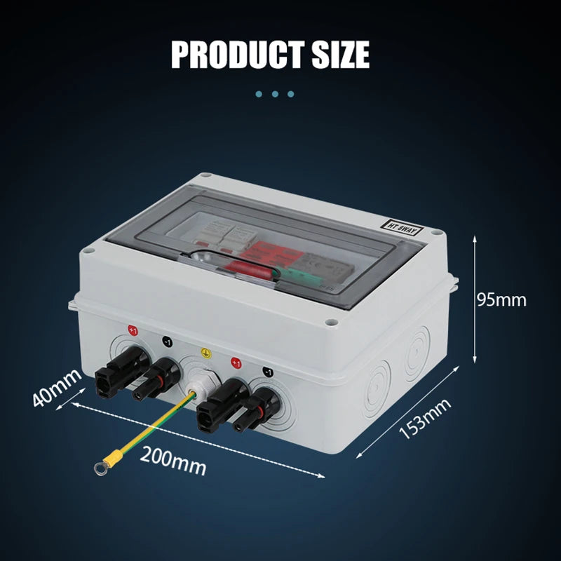 XIONGISOLAR High-quality 600V PV Combiner Box 1-In-1-Out DC with Fuse MCB SPD for Solar Panel Photovoltaic Protection Box