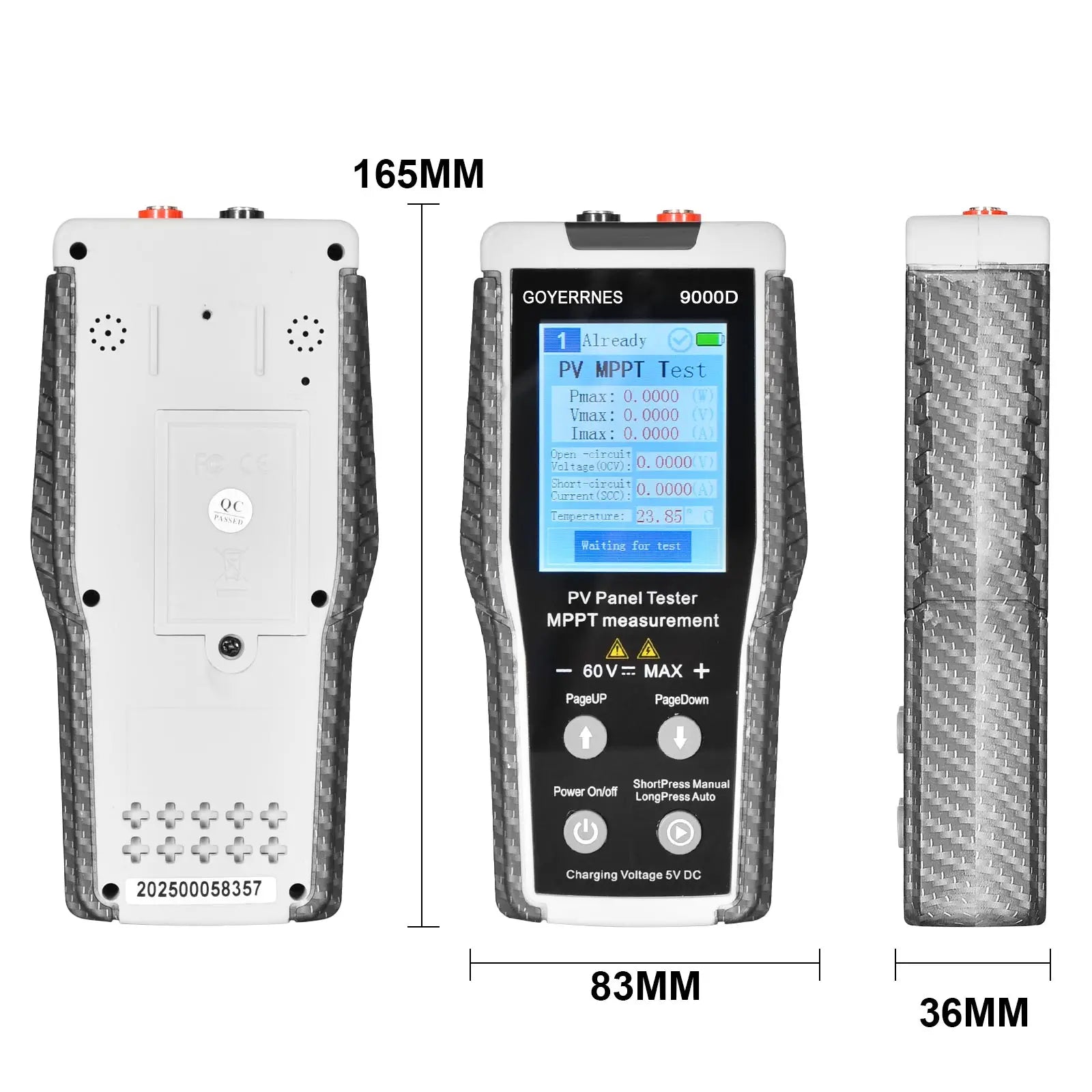 PV Panel Tester MPPT Solar Panel Tester with 2.8-inch TFT Screen,Measures Pmax/Vmax/Imax/Open-Circuit Voltage/Short-Circuit PRIME RJ SOLAR PH