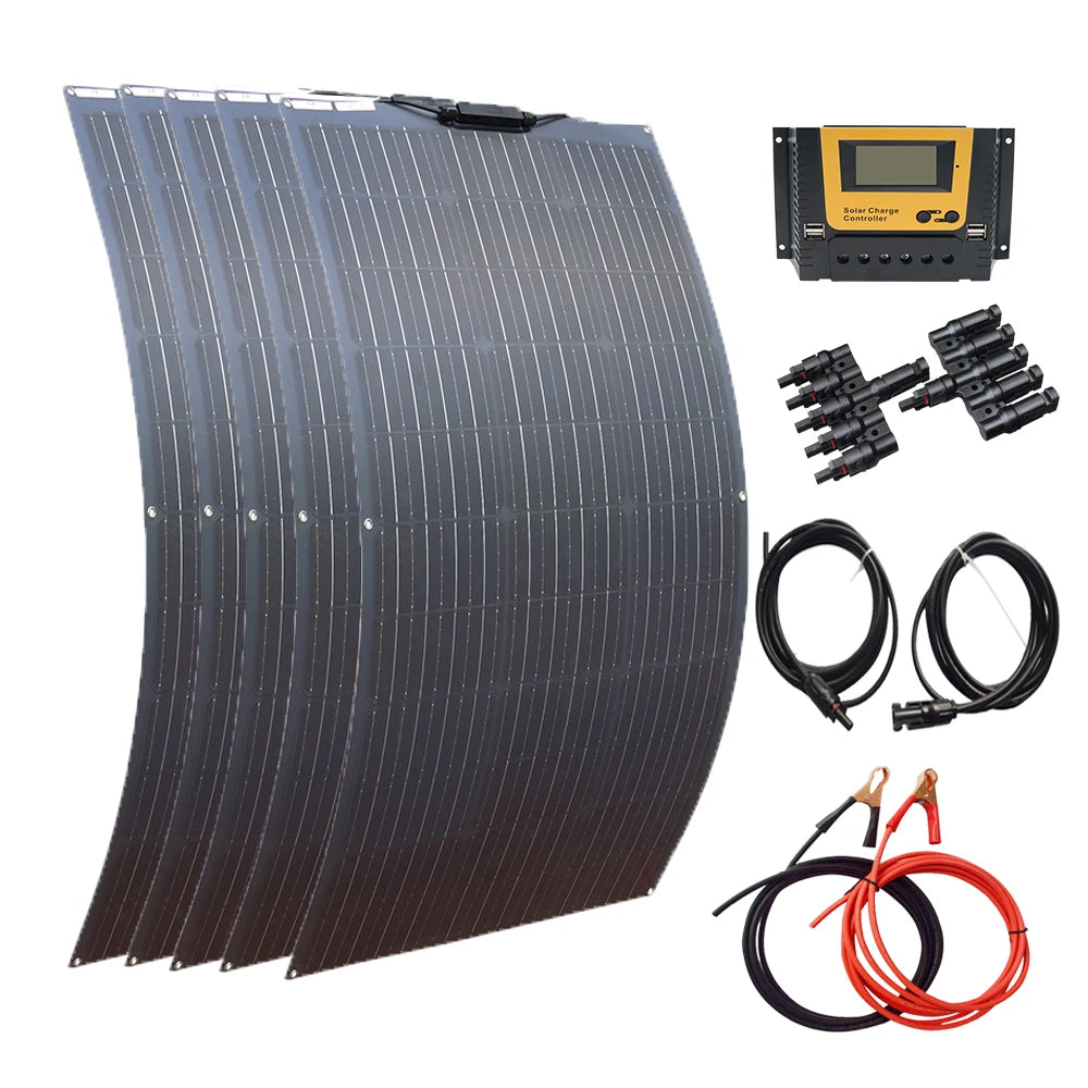 XINPUGUANG 100W 200W 300W 400W 500W Flexible Solar Panel 12V 24V DIY Photovoltaic Car Battery Balcony Boat House CE FCC RoHS WEEE
