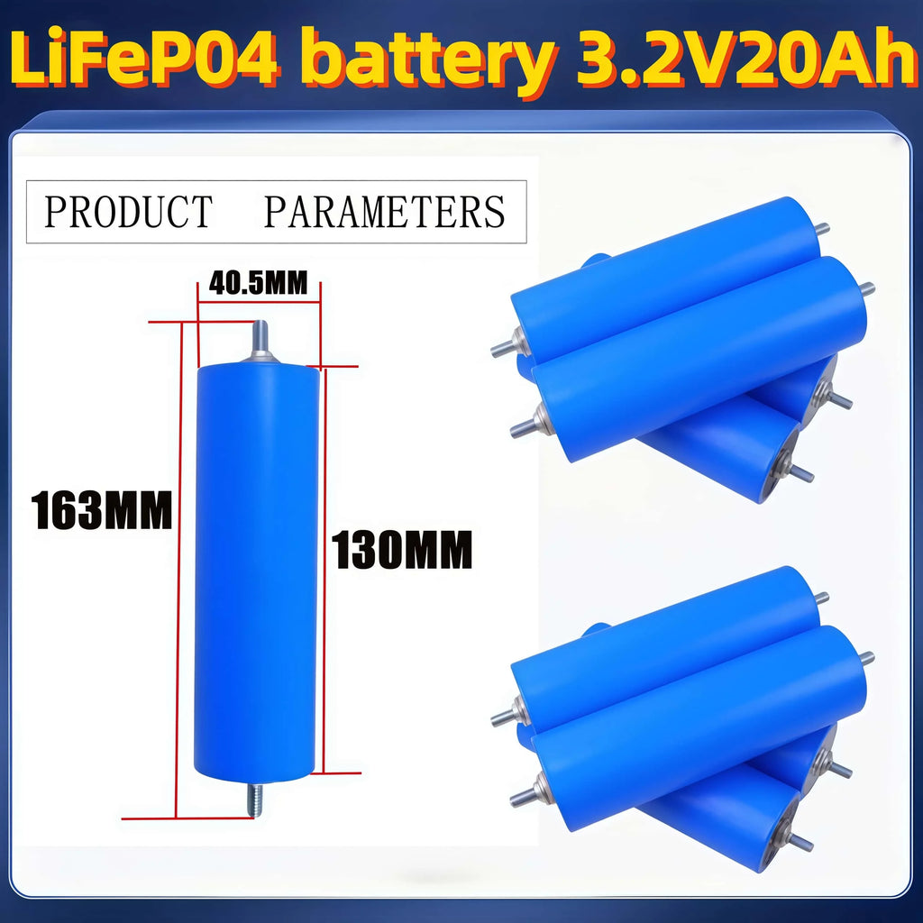 Grade a 3.2V LiFePO4 Battery for DIY Motorcycle Car Motor Modification 12.8V RV EV Home Storage - Various Sizes 20Ah-105Ah