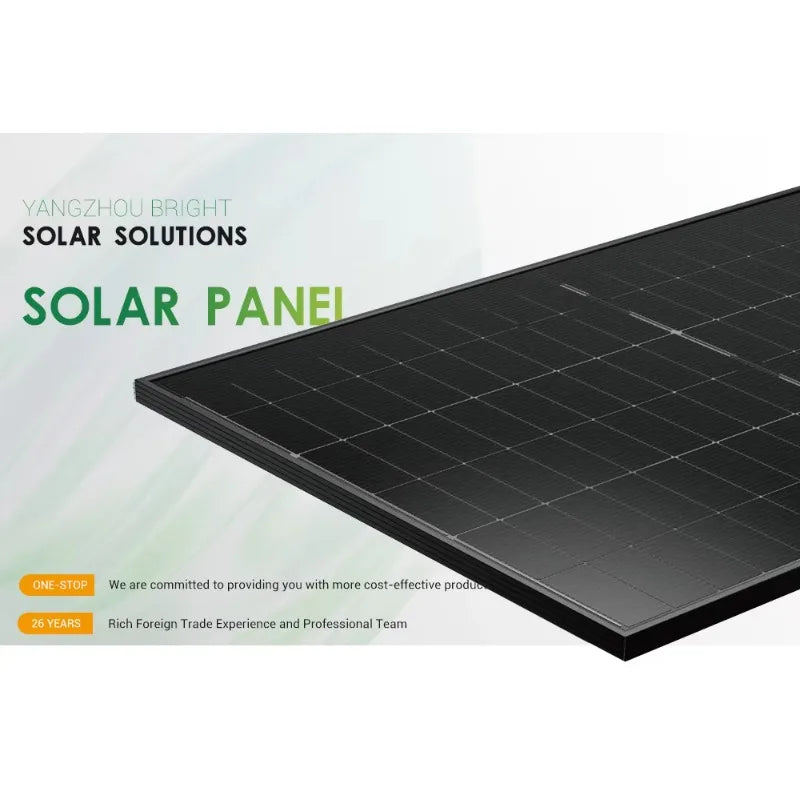 BR-BDG460W-480W Bifacial Half Full Black Dual Glass Solar Panel 460W 470W 480W CE RoHS ISO9001 IEC 12-Year Product 25-Year Power Warranty