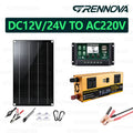 Dual Voltage Solar Kit 60W Panel 60A Controller Dual Inverter (Peak 2200W Continuous 1100W) 12V/24V To 110V/220V for Balcony RV PRIME RJ SOLAR PH