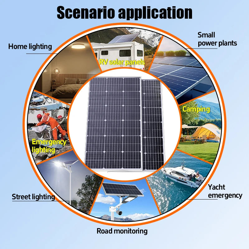 3000W Ultra High Power Solar Panel 12V-24V Efficient Charging Outdoor Household Camping Solar Power Generation System CE FCC