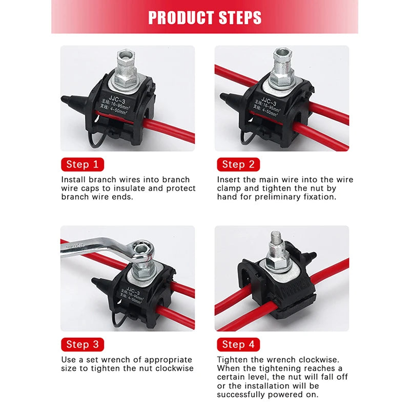 JJC-1 JJC-2 JJC-3 JJC-4 High-Low Voltage Cable Splitter 1kV Insulation Piercing Connector No Peeling Required