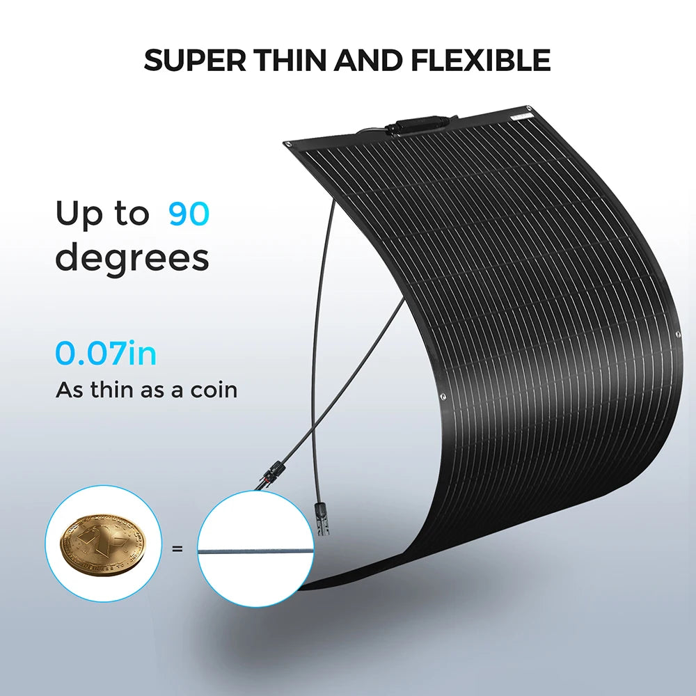 WUZECK 120W 240W 1200W 12V Flexible Solar Panel Cell 1-10 Pcs RV Caravan Boat Roof Battery Charging CE FCC RoHS WEEE