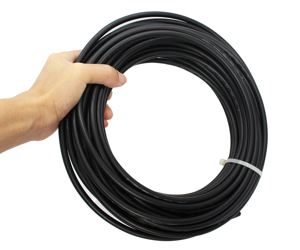 20 Meters 1500V Solar Photovoltaic Wire Red Black Single Core 4mm2/6mm2 12/10AWG Cable Tinned Copper XLPE Jacket for PV Panels PRIME RJ SOLAR PH